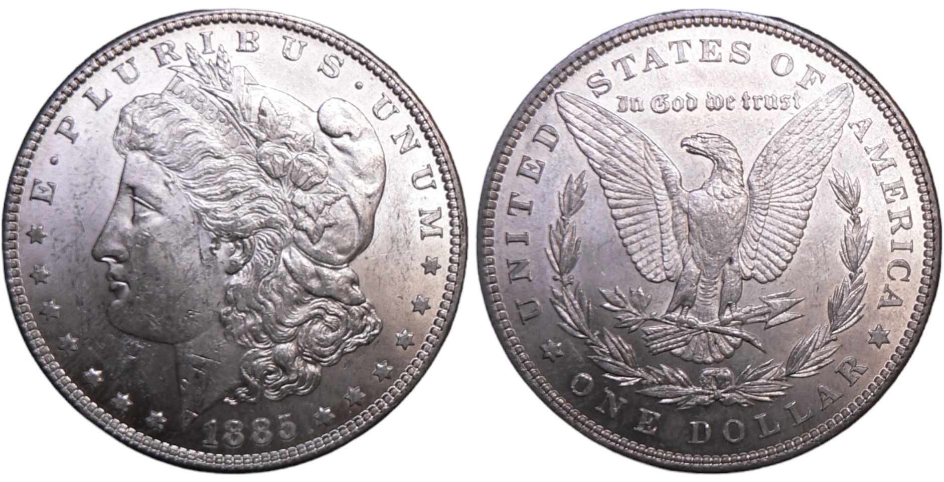 1 "Morgan Dollar" 1885 , Philadelphia mint