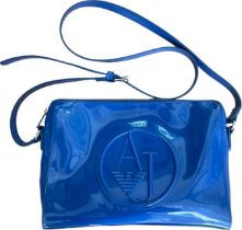 Armany Jeans Blue Vernis Shoulder Bag