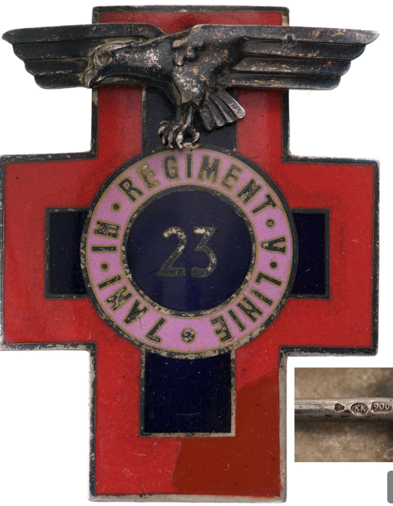 Special Collection of 7 Year Infantry Regimental Badges of the 23rd Infantry Regiment-Ialomita