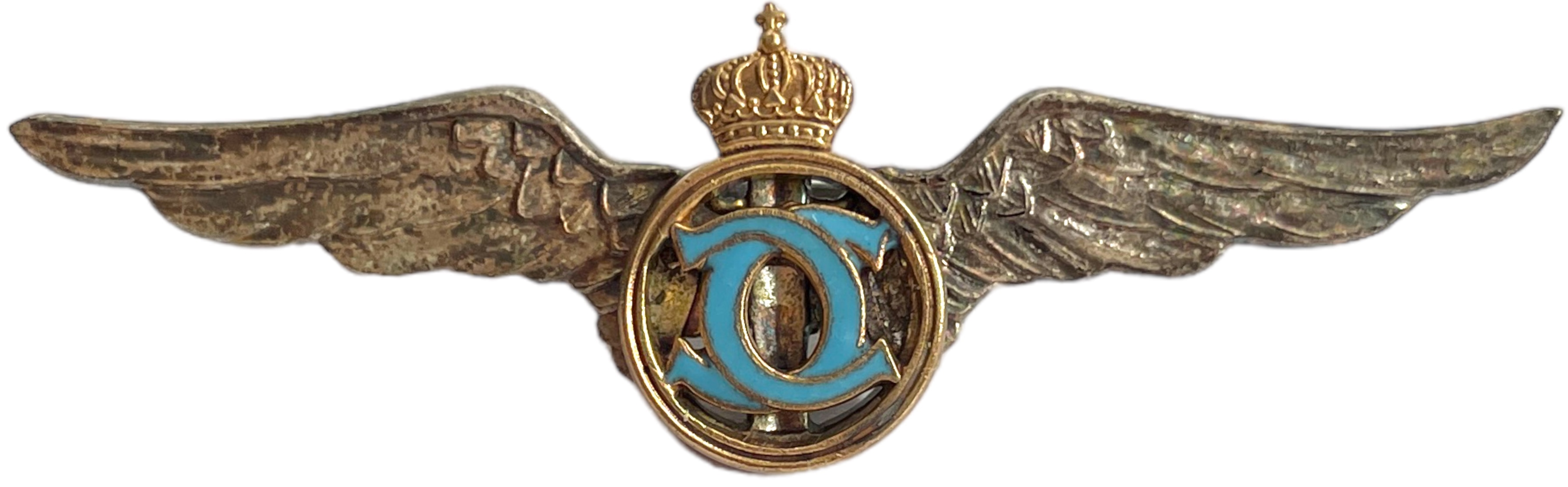 PILOT BADGE FOR GRADUATES OF THE "SPORT AND TOURISM "DEPARTMENT, KING CAROL II MODEL 1931-1940
