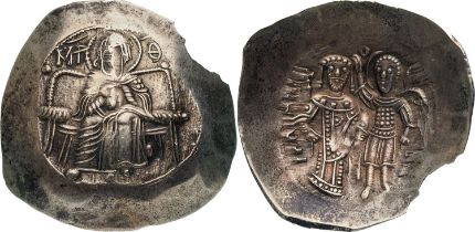 Isaac II Angelus. First reign (1185-1195) EL Aspron Trachy (28 mm, 3.7 g). Constantinople mint