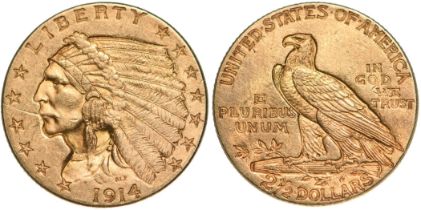 2.5 Dollars 1914 "Indian Head" Philadelphia Mint