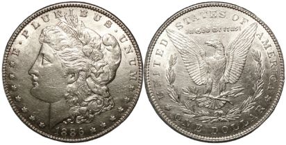 1 "Morgan Dollar" 1886 , Philadelphia mint