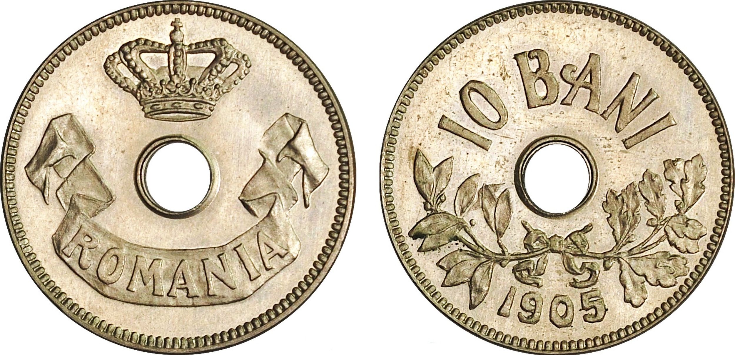 Carol I (1881-1914) Pattern 10 Bani 1905, Brussels mint