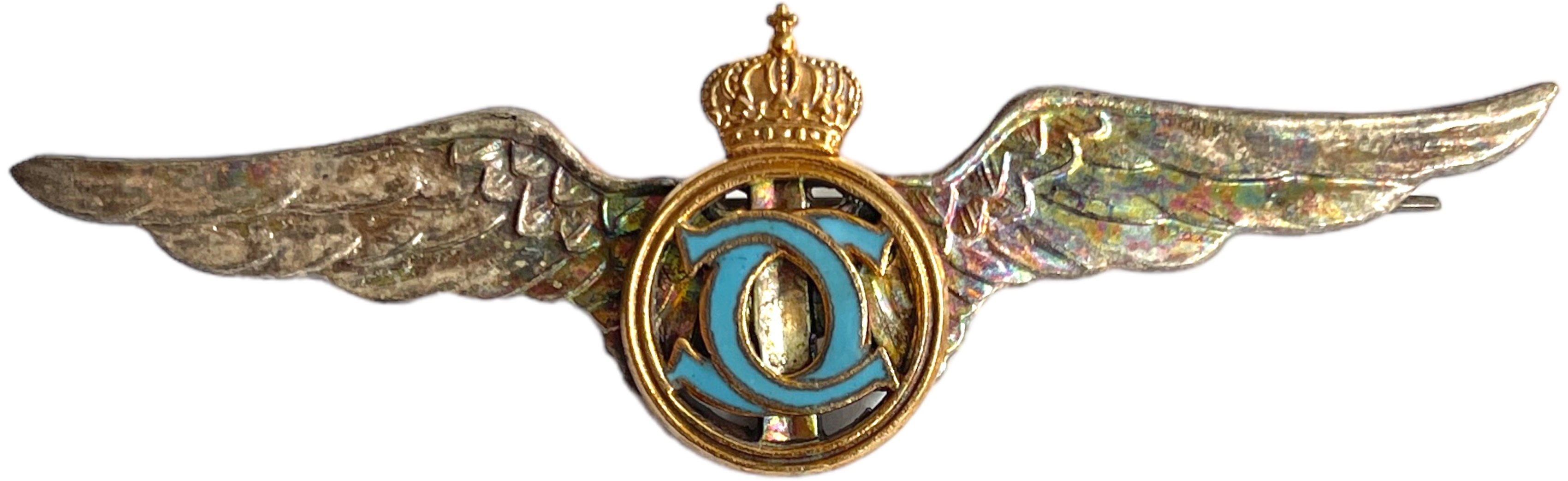 PILOT BADGE FOR GRADUATES OF THE "SPORT AND TOURISM "DEPARTMENT, KING CAROL II MODEL 1931-1940