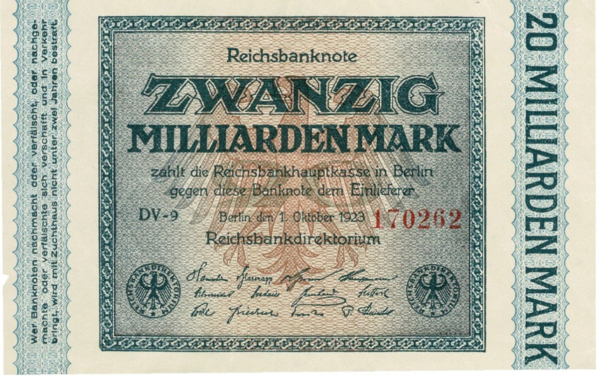 20 Miliarden Mark 1.10.1923