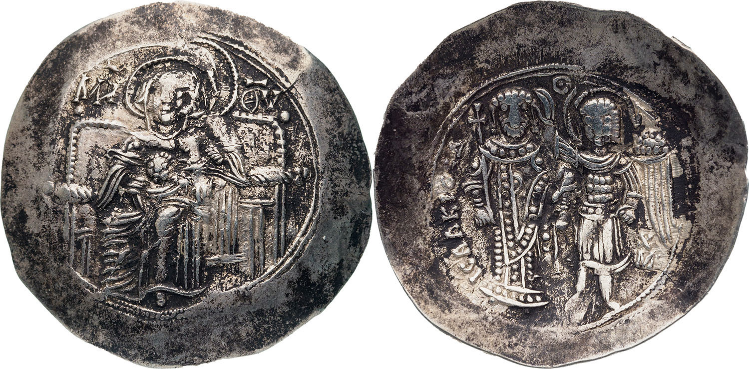 Isaac II Angelus. First reign (1185-1195) EL Aspron Trachy (27 mm, 2.9 g). Constantinople mint