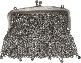 Ladies Silvered Metal Mesh Purse