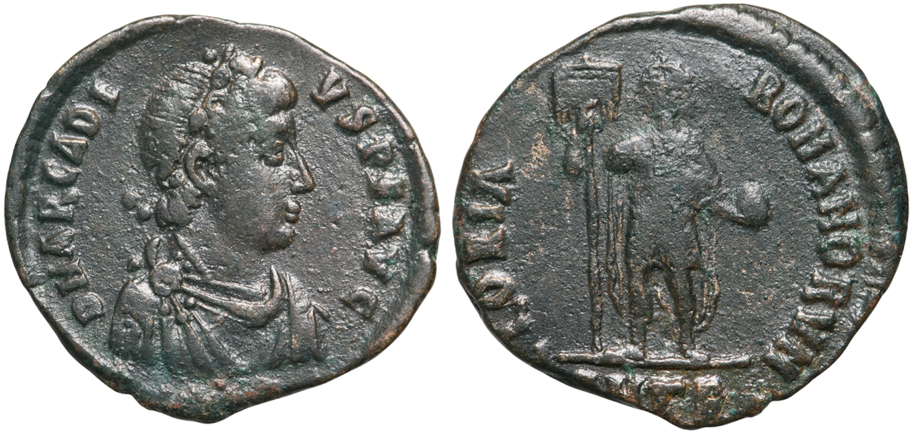 Arcadius (383-408) AE 21 mm, Majorina (3.47 g) Antioch 393-395 AD.