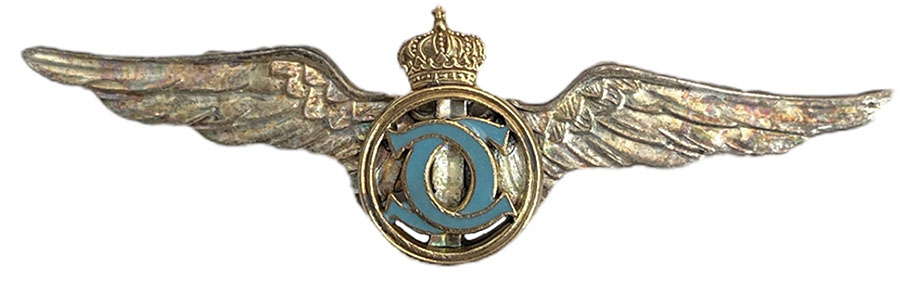 PILOT BADGE FOR GRADUATES OF THE "SPORT AND TOURISM"DEPARTMENT, KING CAROL II MODEL 1931-1940