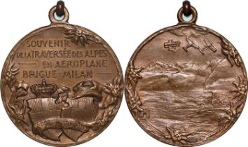 Medal for Crossing the Alps in Airplane from Brig to Milan 1910