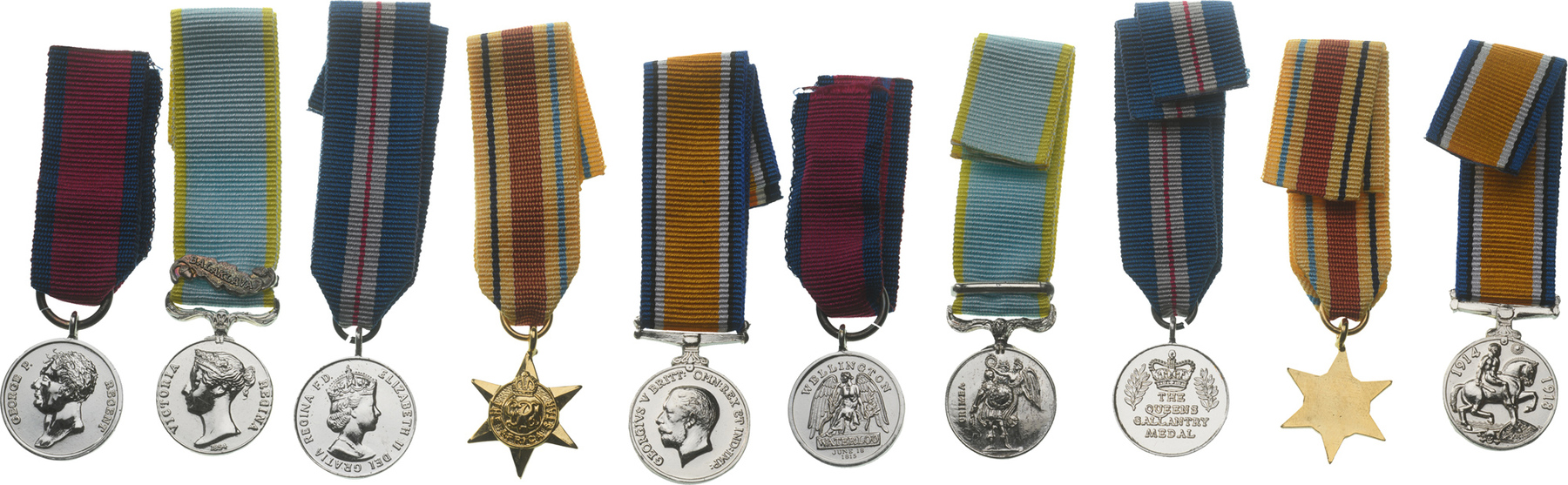 Collection of 10 Military Medals Miniatures