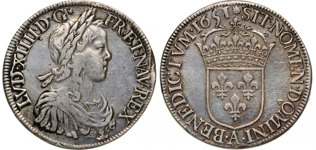 Louis XIV (1643-1715), Ecu 1651 A