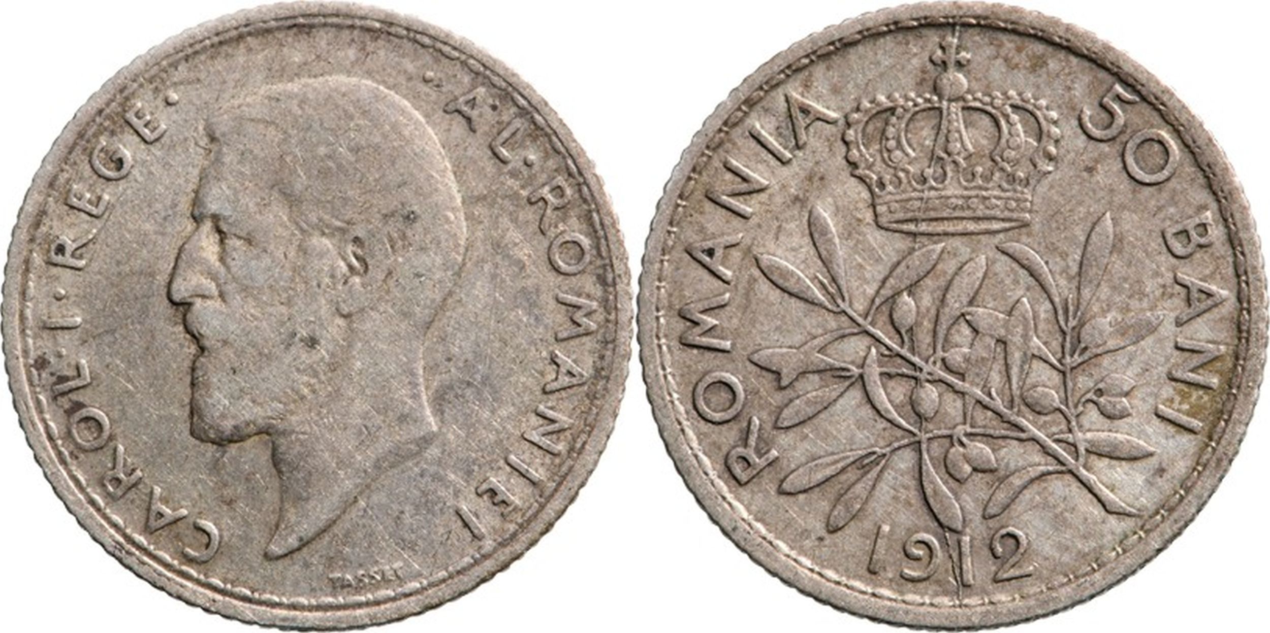 Carol I (1881-1914) 50 Bani 1912, Variant.