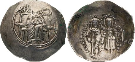 Isaac II Angelus. First reign (1185-1195) EL Aspron Trachy (26 mm, 3.3 g). Constantinople mint