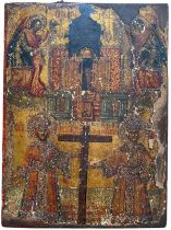 Polychrome Rectangular Icon of Byzantine Expression