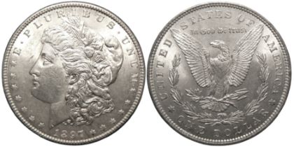 1 "Morgan Dollar" 1897 , Philadelphia mint