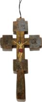 North Carpathian, Blessing Cross, early 20th Century, Oil on Wood, 25x12.9 cm