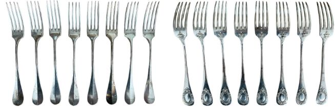 Set of 8 Decorated Christofle Forks