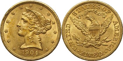 5 Dollars 1904, Philadelphia mint