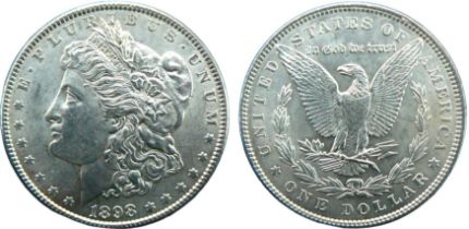 1 "Morgan Dollar" 1898 , Philadelphia mint