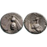 Ionia. Ephesos. Tetradrachm Silver 390-325 BC (23 mm, 15.15 g), Uncertain magistrate