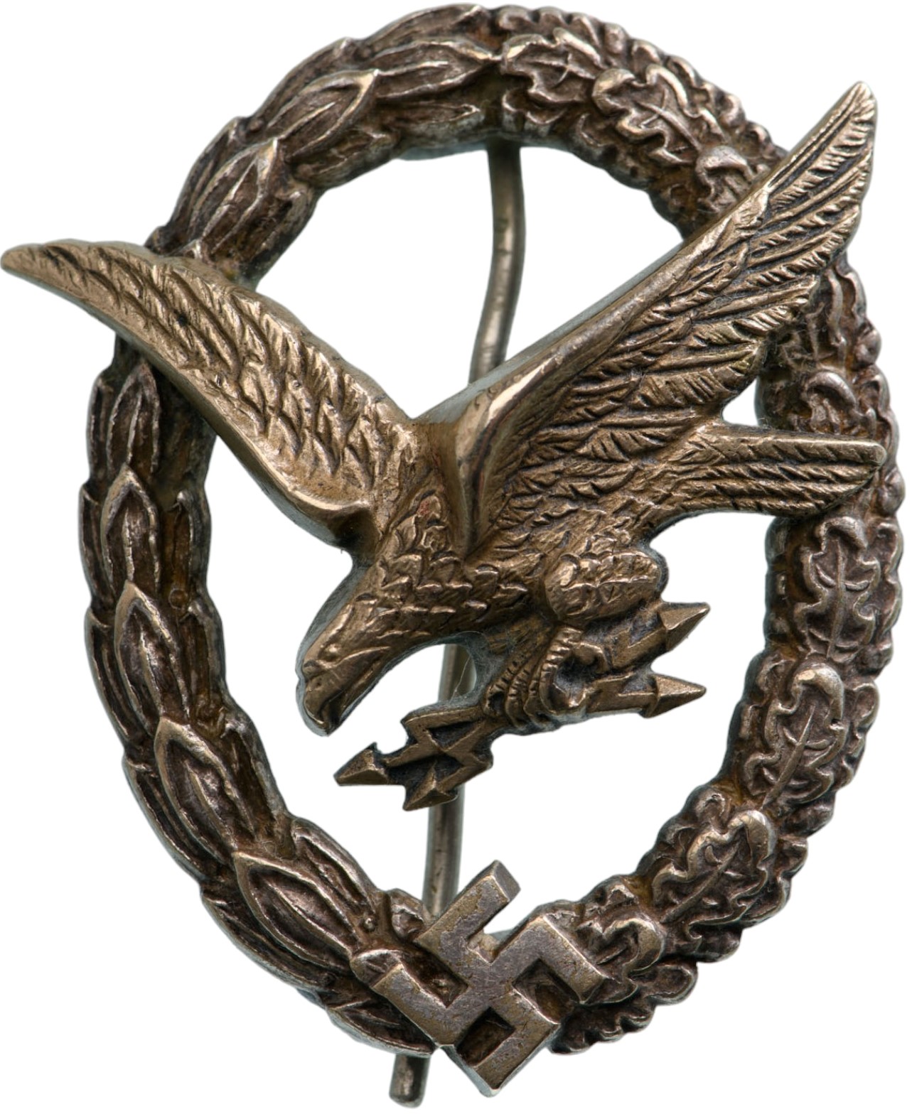 Fliegerschutzenabzeichen mit Blitzbundel, Type II / Air Gunner Badge with Lightning, Type II