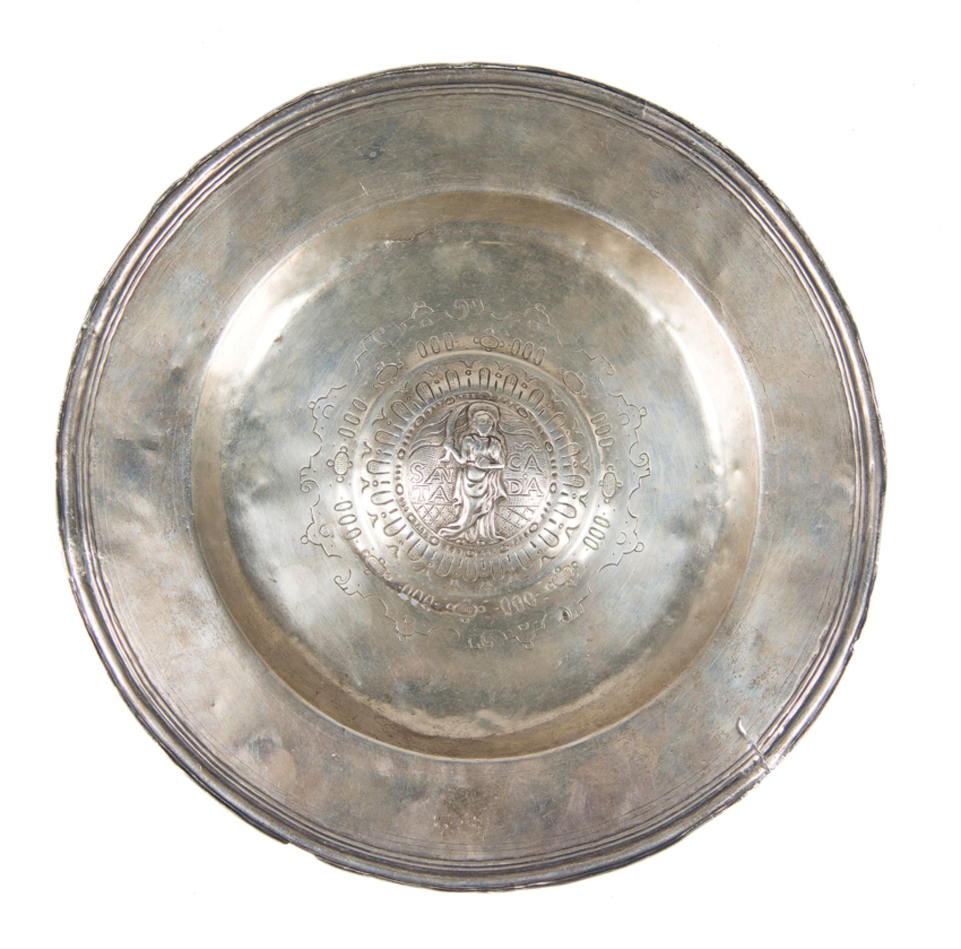 Silver Plate in its natural colour. Marked 'DER' Tortosa - Late 16th Century