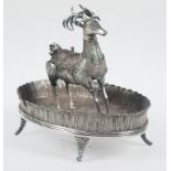 'Sahumador'. Deer-shaped, silver filigree incense burner. Viceregal School.Peru. Late 18th century
