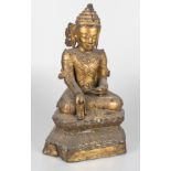 Figure of Buddha in gilded paper pulp.Possibly 19th century.