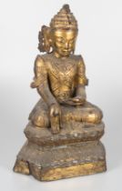 Figure of Buddha in gilded paper pulp.Possibly 19th century.