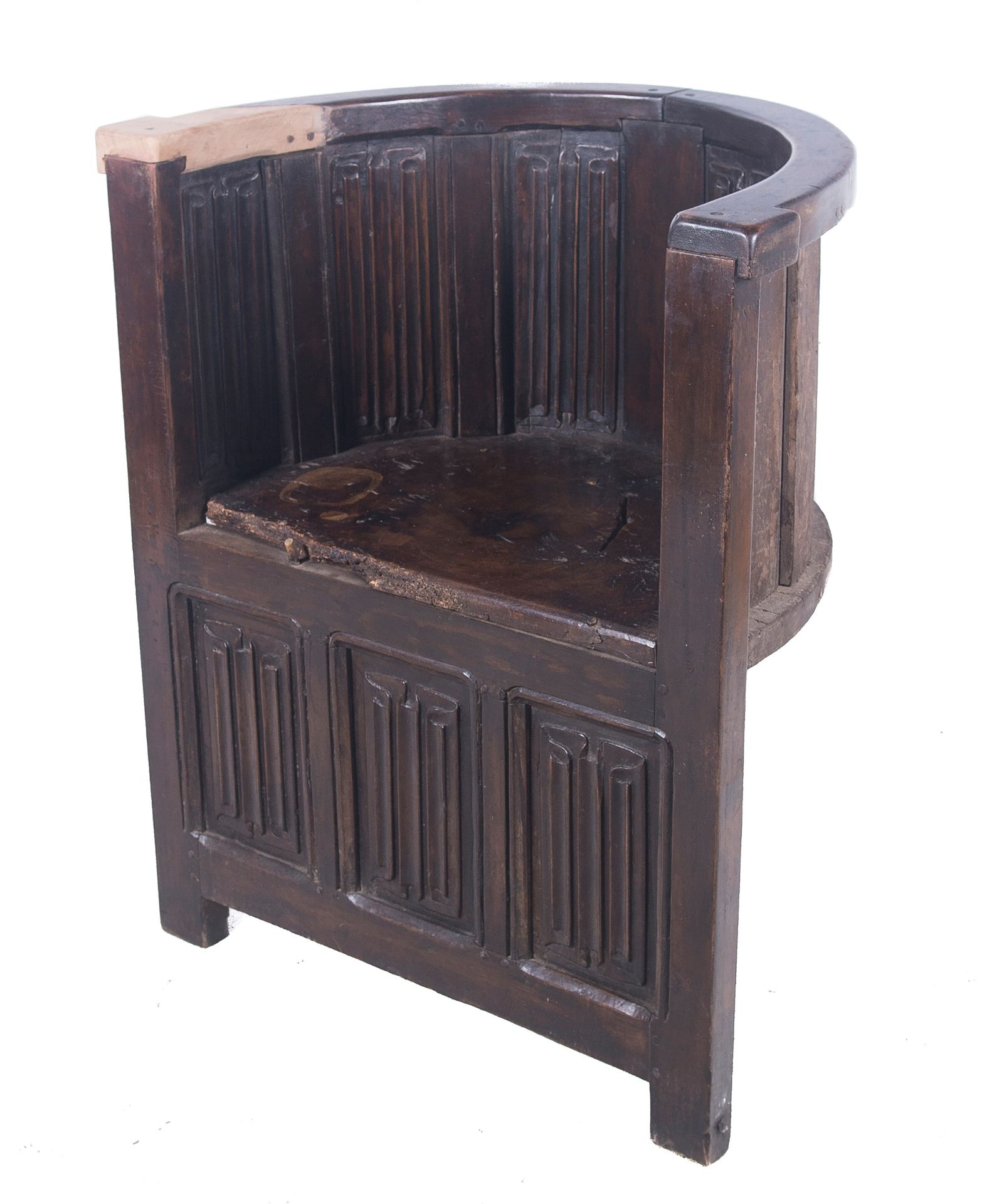 Bishop's chair. Carved wood. Gothic. 15th century. - Bild 3 aus 5