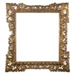 Carved and gilded wooden frame. Italian work. 17th - 18th century.