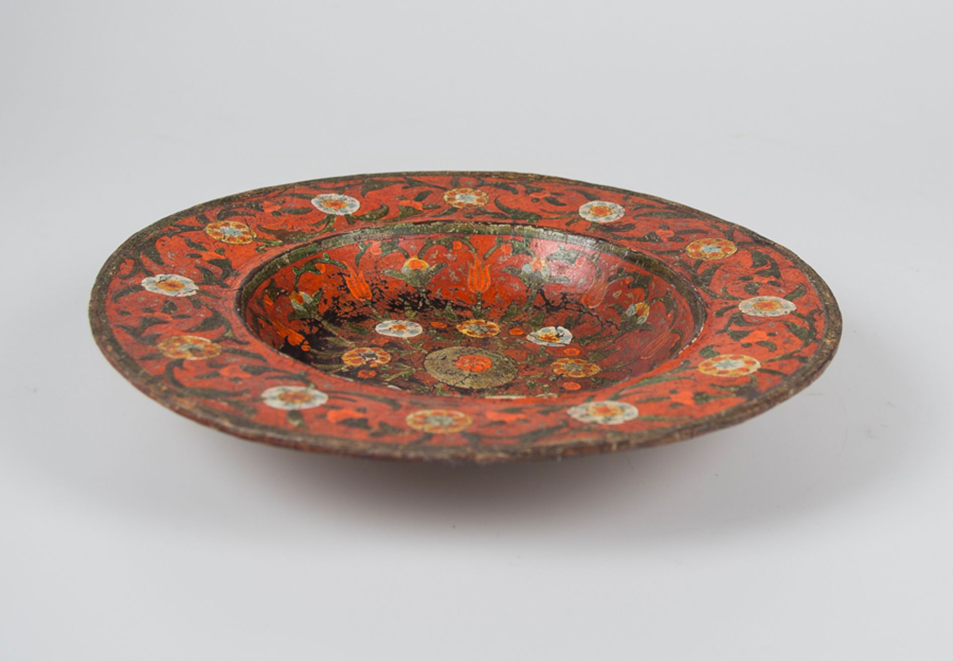 Novo-Hispanic dish made of maque. Possibly Olinalá. Guerrero. Mexico. Late 18th century. - Image 3 of 6