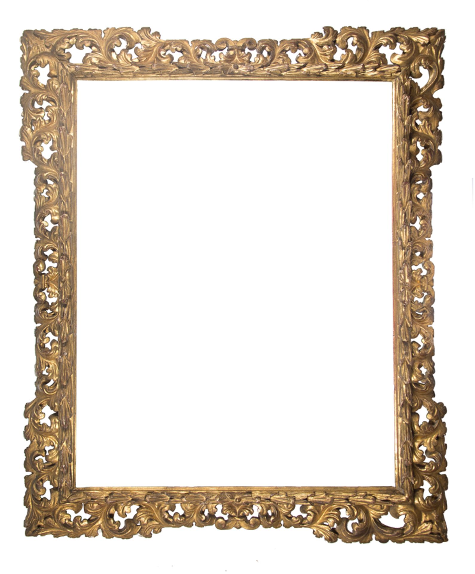 Carved and gilded wooden frame. Italian work. 17th - 18th century.