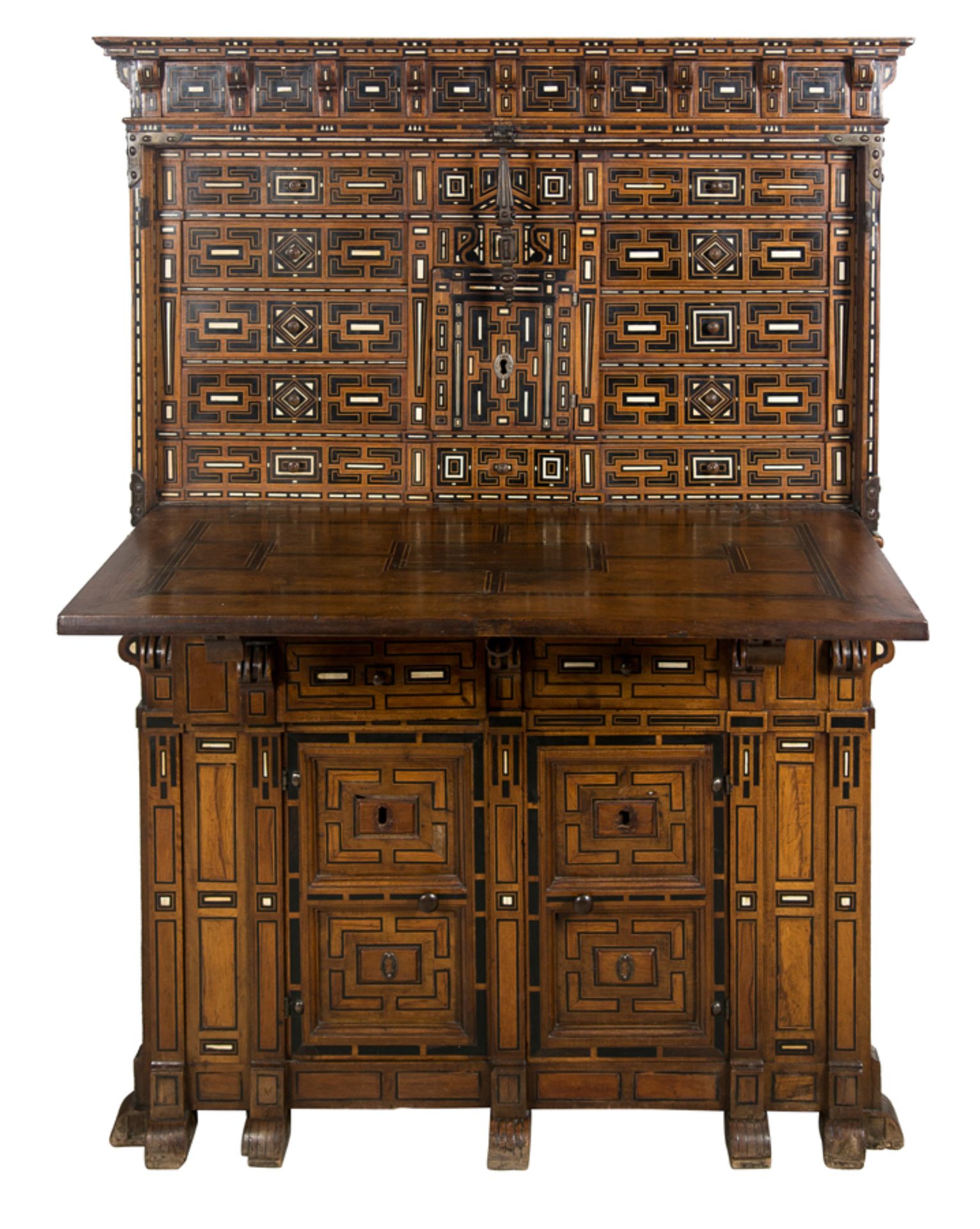 Important chest of drawers with inlaid walnut,ebony,bone and gilded hardware.Salamanca ... 16th cent - Bild 3 aus 8