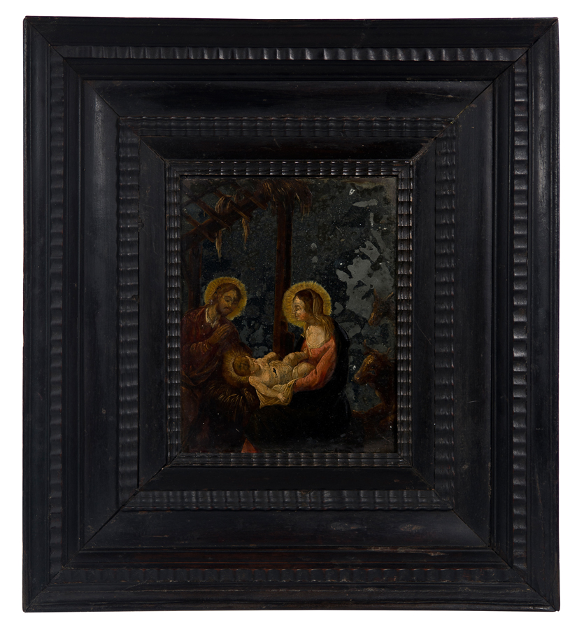 Ebonised wooden frame. Flemish or netherlandish work. 17th - 18th century.