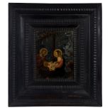 Ebonised wooden frame. Flemish or netherlandish work. 17th - 18th century.