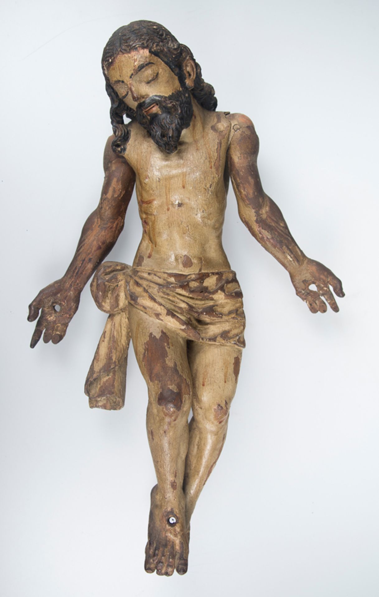 Articulated Christ in carved and polychrome wood. Novohispano Workshop.Mexico. 18h century.
