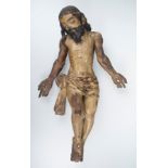 Articulated Christ in carved and polychrome wood. Novohispano Workshop.Mexico. 18h century.