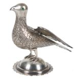 Figure of a bird in silver. 20th century.