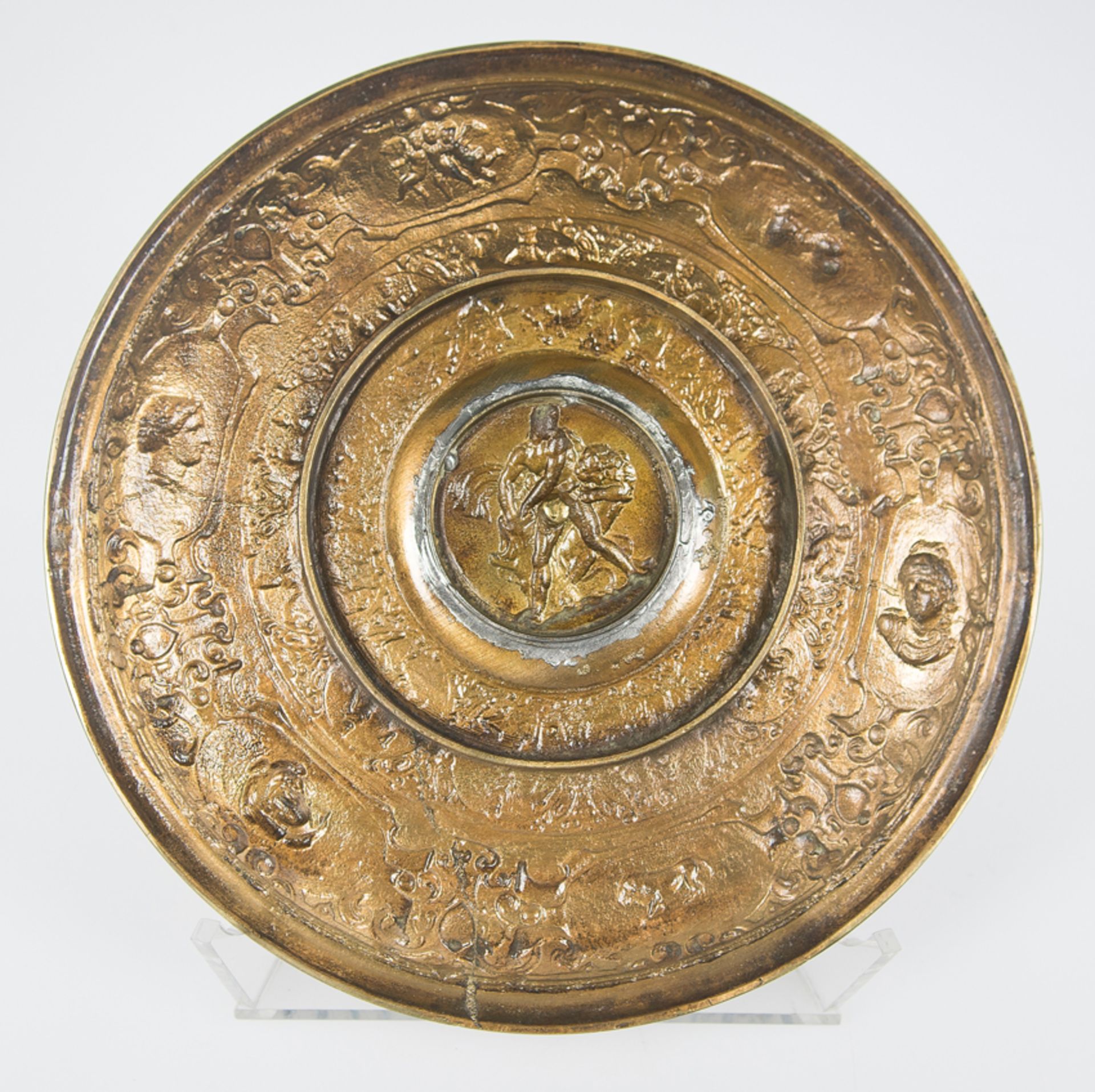 Bronze plate. Italy or France. 19th century. - Bild 4 aus 4