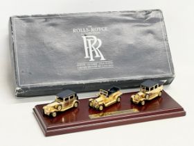 The Rolls-Royce Collection. A Limited Edition Special 24 carat Gold Plated Rolls Royce models on