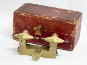 A watchmakers depthing tool with original box. Compas 26 Lignes.