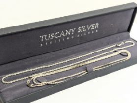 2 silver chains from Italy. Longest chain measures 30cm clasped