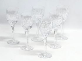 A set of 6 crystal wine glasses. 18.5cm