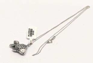 A silver necklace