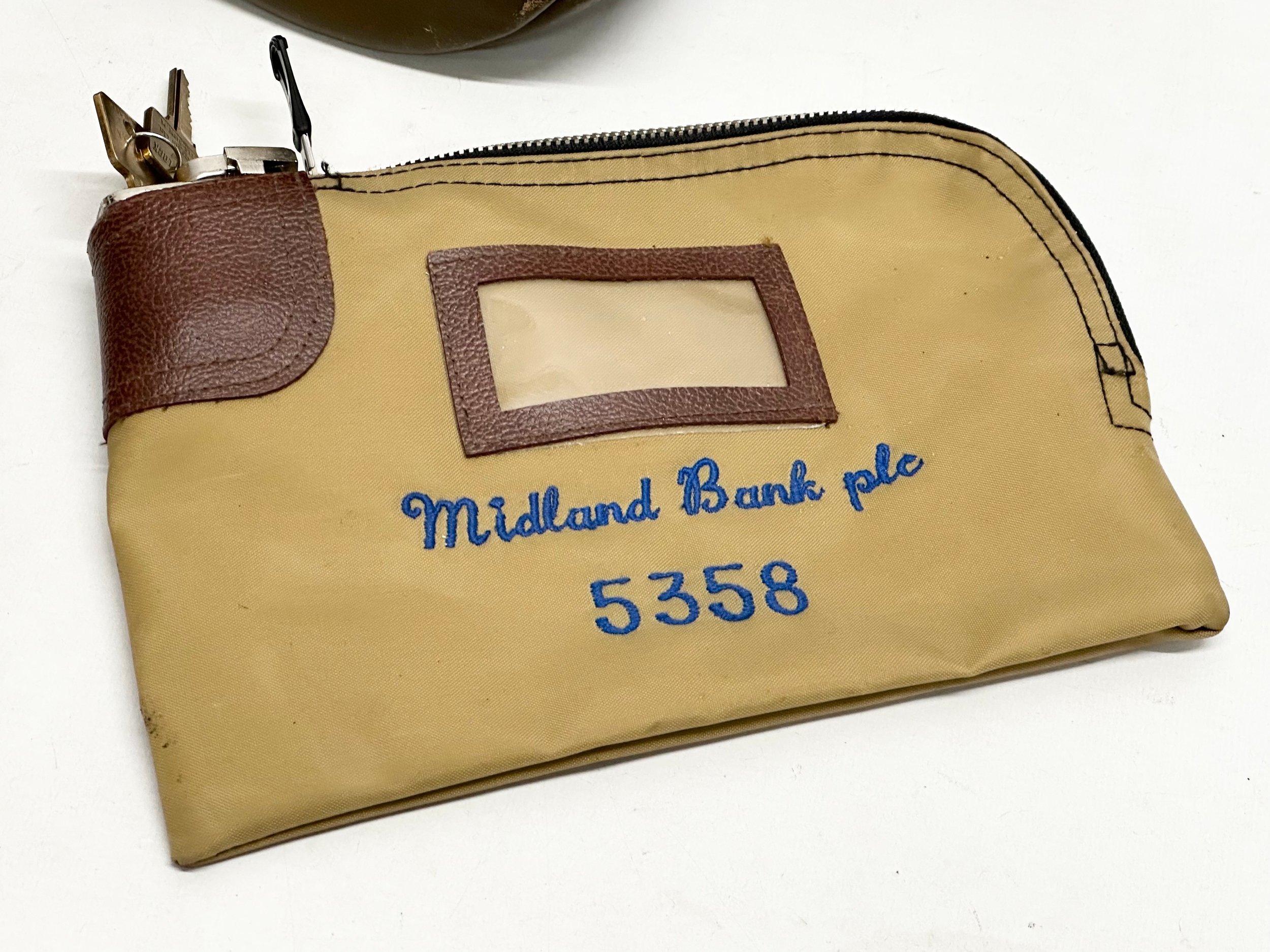 8 vintage Midland Bank and Westminster Bank leather safe bags. - Image 3 of 5