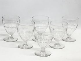 A set of 6 vintage Art Deco style Crystal dessert glasses. 1950’s. 9x12.5cm