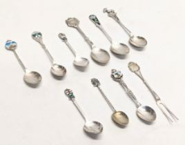 A set of silver collectors spoons